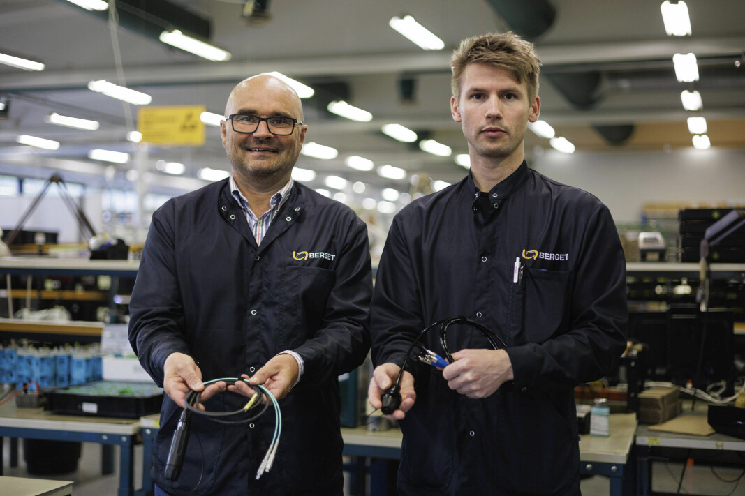 Avdelingsleder Tore Andreas Engmark og Kristian Sundsvalen kan fortelle at Berget AS satser kraftig på fiberkabler med nye investeringer.