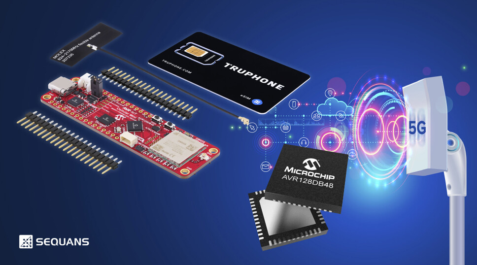 Utviklingskort for 8-bit mikrokontrollere kommuniserer med 5G LTE-M smalbånd IoT