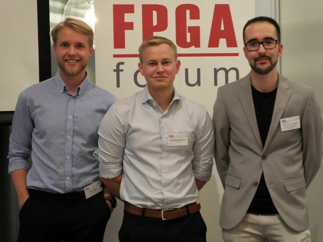 De tre nominerte til FPGA-prisen: F.v. Sondre Tagestad, Harald Haugen Johnsen og Mateo Vazques Maceiras.