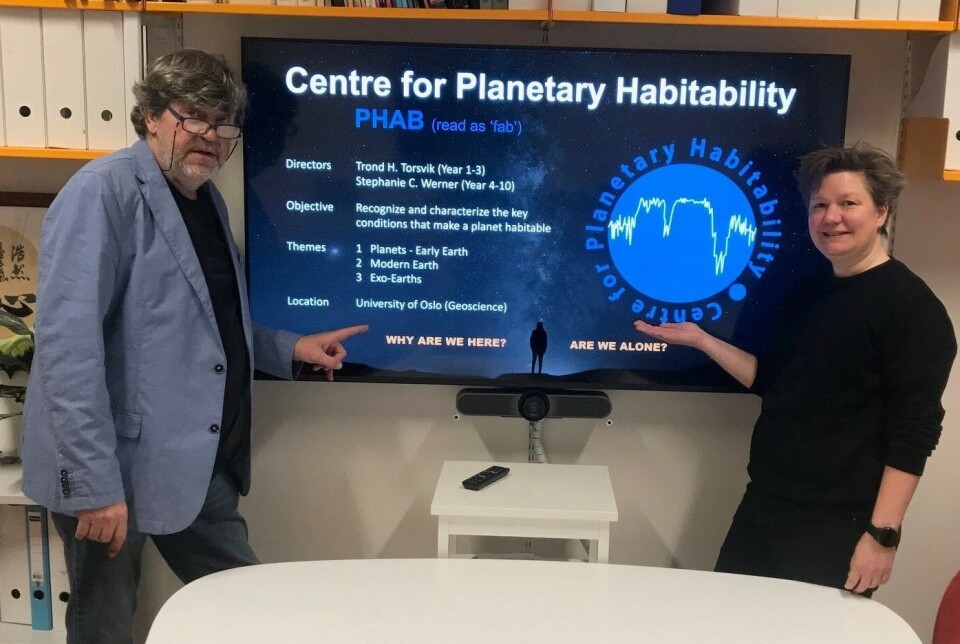 Trond Torsvik og Stephanie Werner skal lede Centre for Planetary Habitability. Trond Torsvik og Stephanie Werner skal lede Centre for Planetary Habitability.