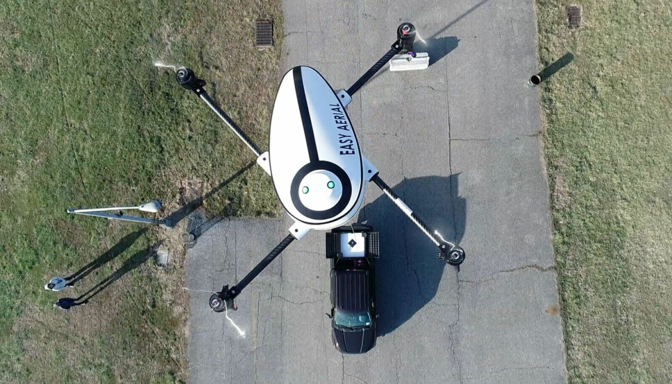 Kitron skal produsere for amerikanske Easy Aerial og har inngått en flerårig avtale. Bildet er av selskapets drone Falcon, én av flere modeller.