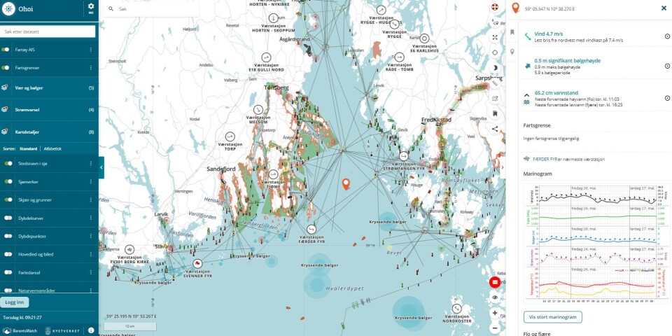 Du finner mye nyttig informasjon via mobilen på Ohoi dersom båten din ikke har instrumenter. Du finner mye nyttig informasjon via mobilen på Ohoi dersom båten din ikke har instrumenter.