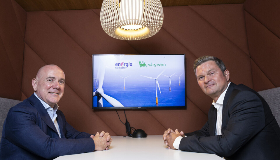 Ian Thom (t.v.), konsernsjef i Energia Group, og Olav Hetland, konsernsjef i Vårgrønn.