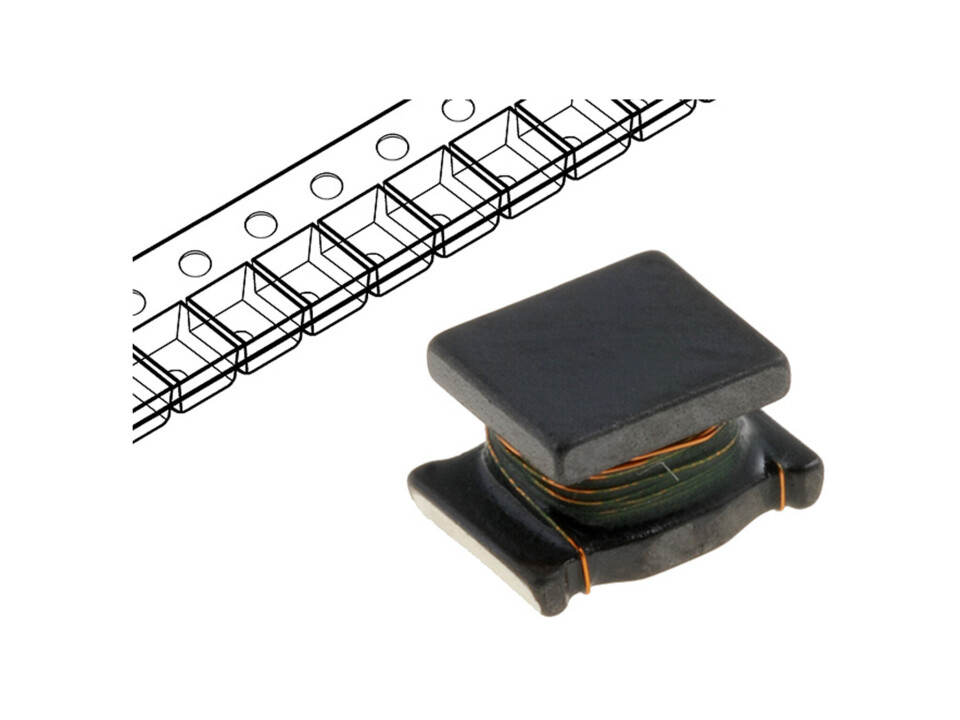 Trådviklet drosselspole i format tilpasset SMD montering. Trådviklet drosselspole i format tilpasset SMD montering.