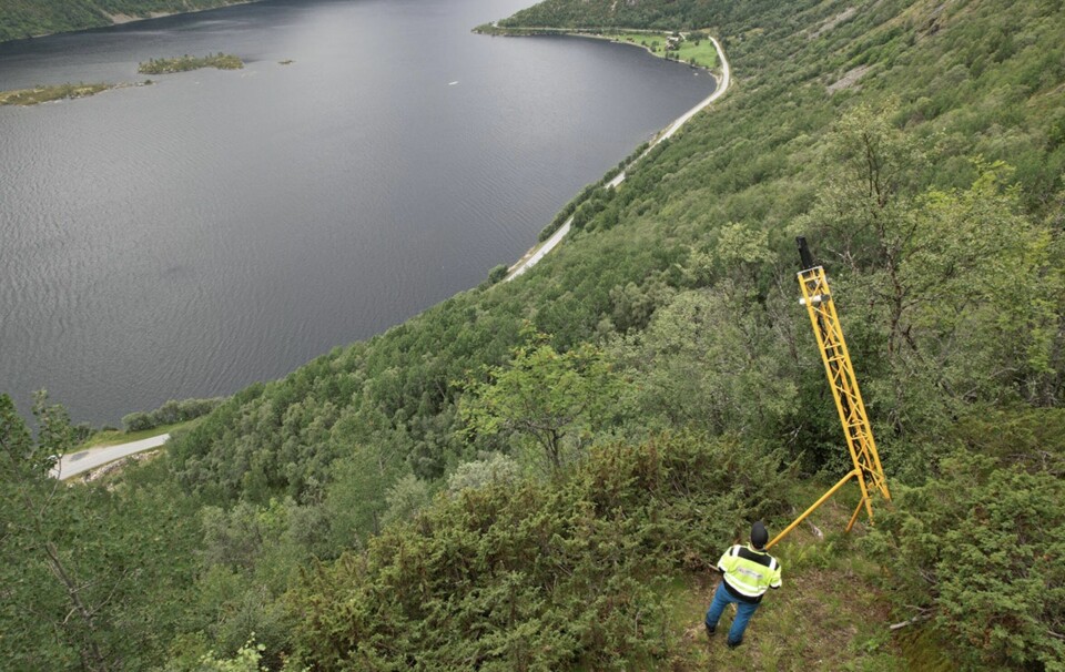 Tinnsjøveien og Lauvjuv (bildet) sikres med Cautus Geos nyutviklede geofon og akselrometer-anlegg for automatisk overvåkning og varsling.