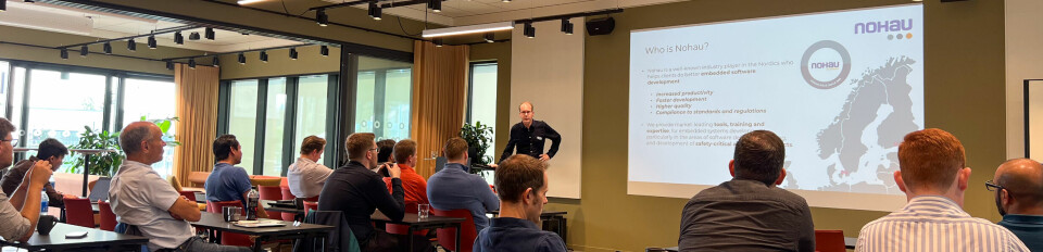 Joakim Nilsson presenterte svenske Nohau sine verktøy, som også er velegnet for å utvikle og feilsøke applikasjoner innen AI/ML.