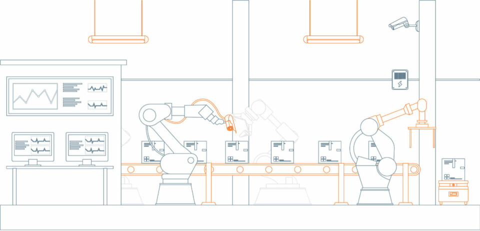 Figur 1: Robotarm i en industriell produksjonslinje