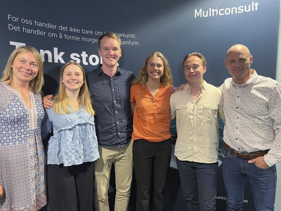 Mette Kristine Kanestrøm fra Multiconsult, sammen med sommerstudentene Synne Aa. Sandvik, Lars Gagnat, Hedda Øien og Thomas D. Hansen, samt Bjørn Thorud som er CTO i ANEO står bak rapport om potensialet for sol i næringsparker. Mette Kristine Kanestrøm fra Multiconsult, sammen med sommerstudentene Synne Aa. Sandvik, Lars Gagnat, Hedda Øien og Thomas D. Hansen, samt Bjørn Thorud som er CTO i ANEO står bak rapport om potensialet for sol i næringsparker.