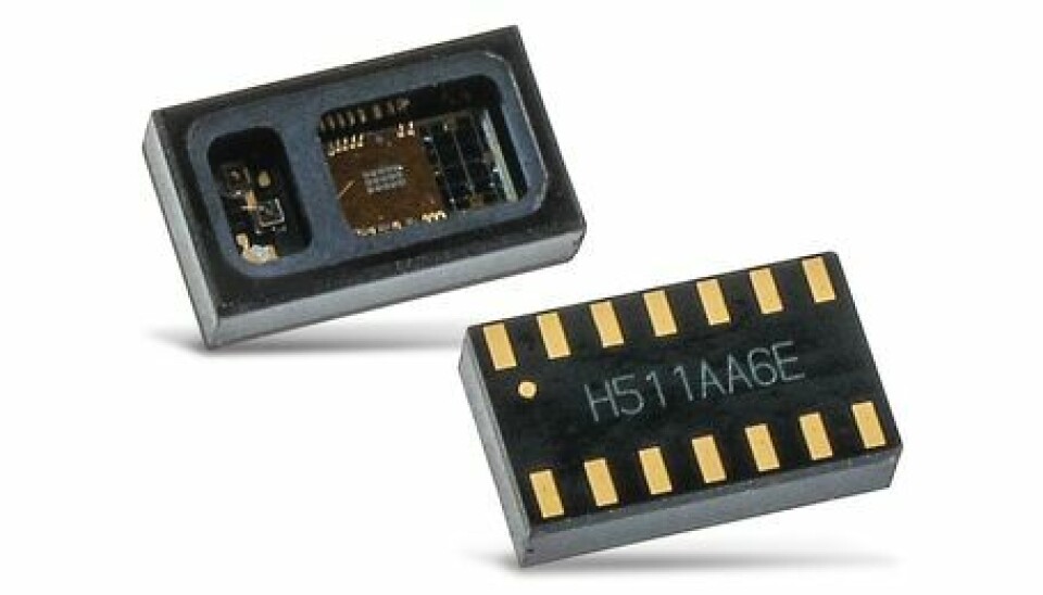 Figur 3: Analog Devices/Maxim Integrated MAX30102 optisk sensor. Figur 3: Analog Devices/Maxim Integrated MAX30102 optisk sensor.