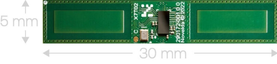 Den komplette modulen med UWB-brikke, antenne og det hele måler kun 5 x 30 mm.