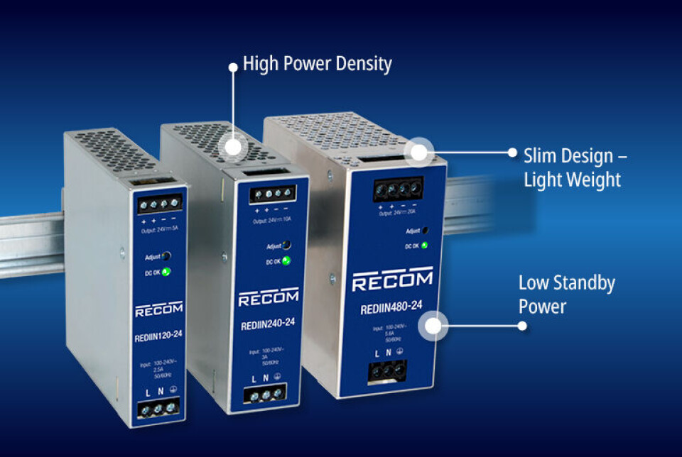 Slanke AC/DC for DIN-skinner