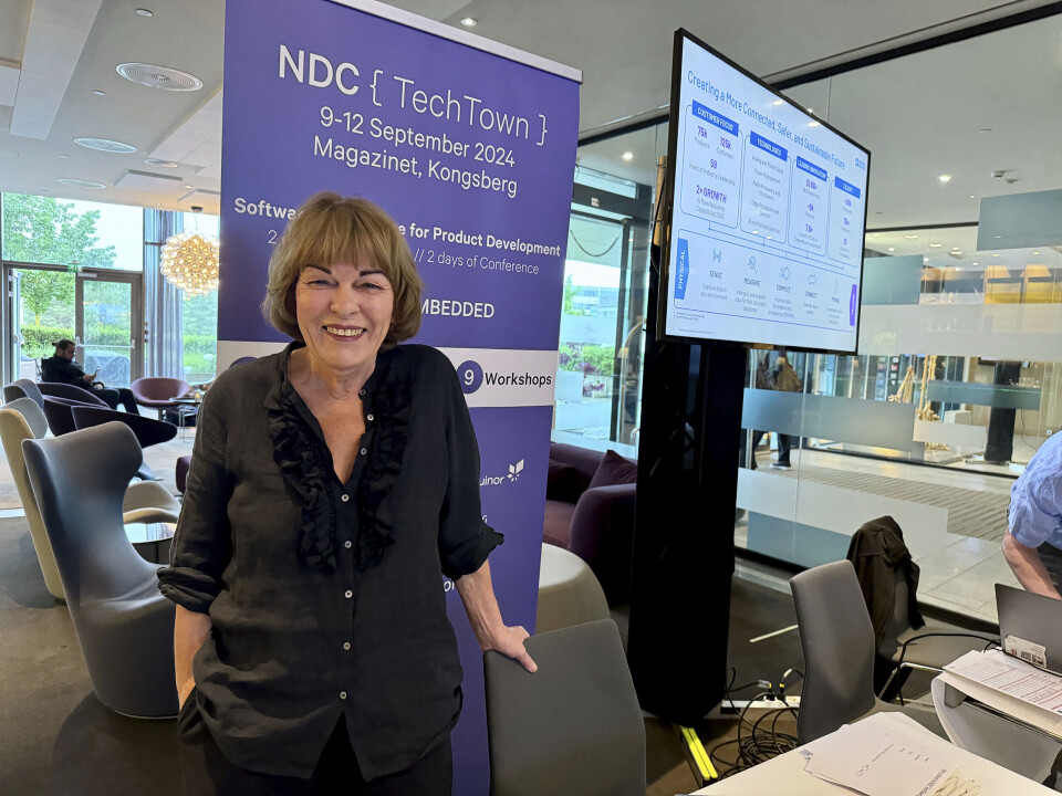 Kjersti Sandberg fra NDC Event fikk plass til å promotere NDC TechTown som skal arrangeres i Kongsberg 9.-12. september. Av de som kom innom ble det dessuten trukket to vinnere som fikk gratis deltakelse på arrangementet.