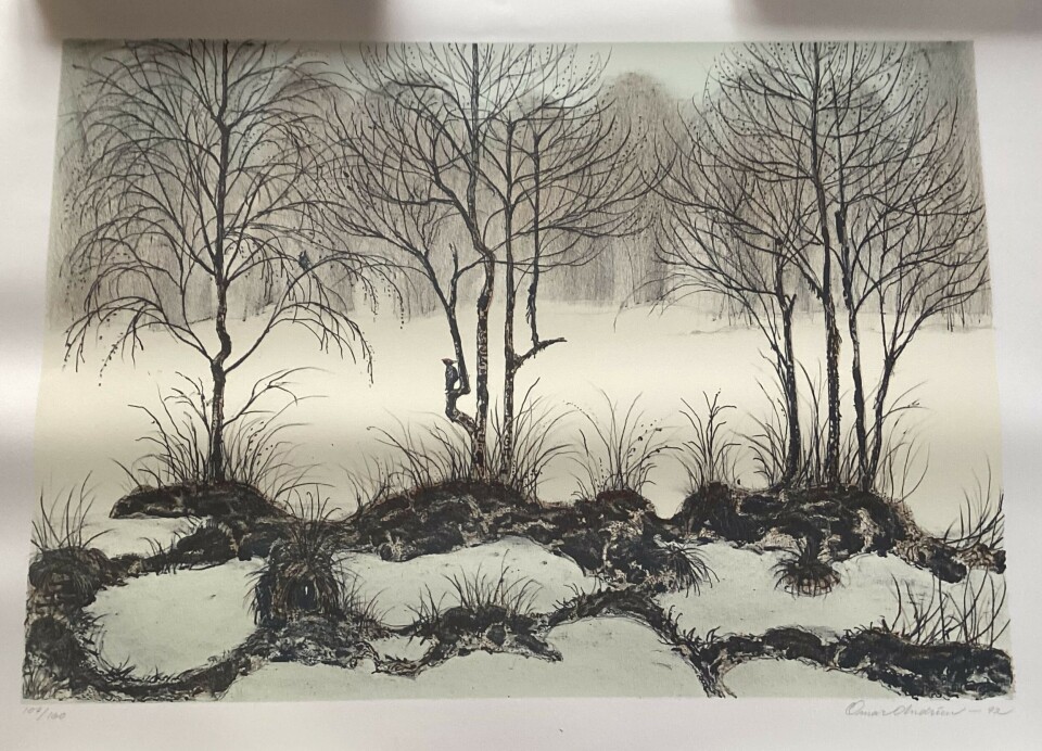 Litografi av Omar Andréen, i forfatterens eie.