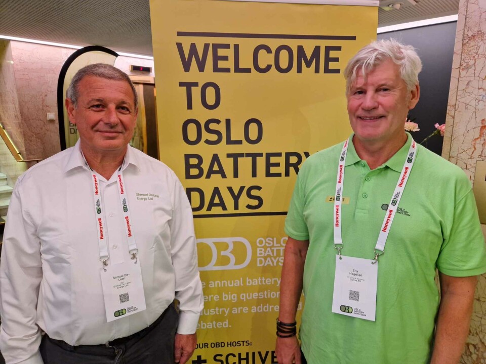 Fornøyde arrangører: Shmuel De-Leon (Shmuel De-Leon Energy) og Erik Hagelien (Schive) sier seg fornøyd med årets OBD. Denne gang var arrangementet utvidet med en ekstra dag, samt parallellsesjoner med bransjeorganisasjonen Battery Norway på dag to. – Alt i alt veldig bra, men kanskje det blir noen justeringer til neste gang, sier Hagelien.