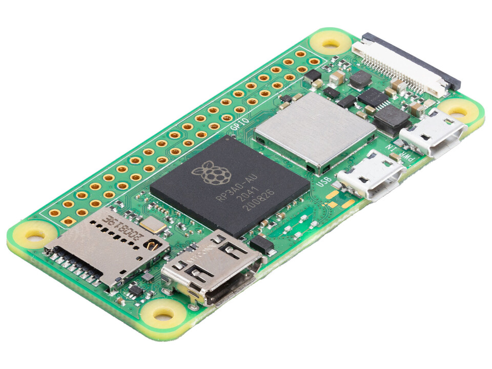 Kretskortstørrelsen i tilfelle Raspberry Pi Zero er bare 65x30mm.