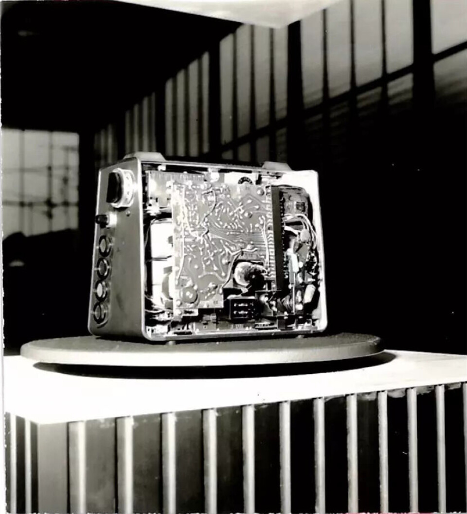 Innmaten til et radioapparat, fra den første utstillingen i 1964.