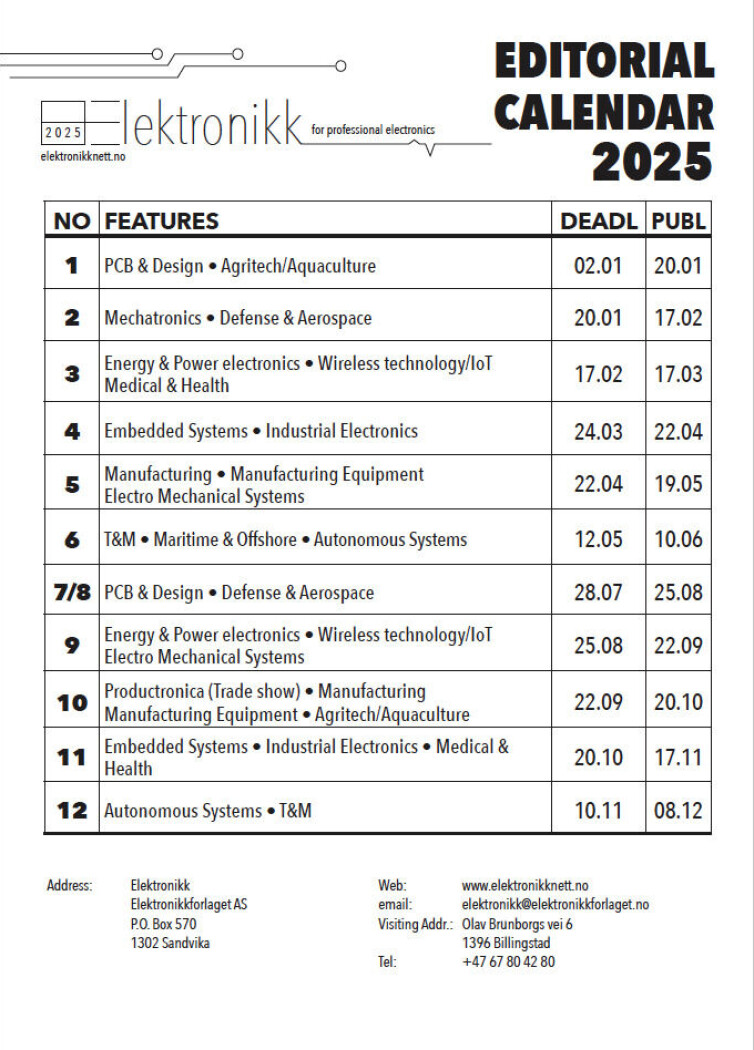 Editorial Calendar 2025