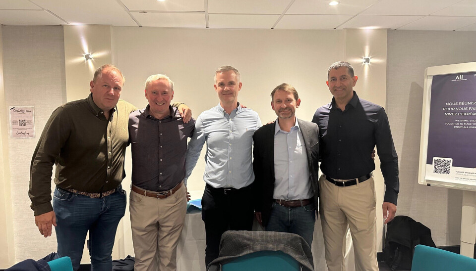 Fra venstre: Jacob Jørgensen, CSO fra Cabcongroup; Paul Wilson, Senior Vice President, Sales & Marketing, Mini-Circuits; Brian Dehlsen, administrerende direktør i Cabcongroup; Xavier Gaillard, administrerende direktør i Milexia Group og Jin Bains, administrerende direktør i Mini-Circuits.