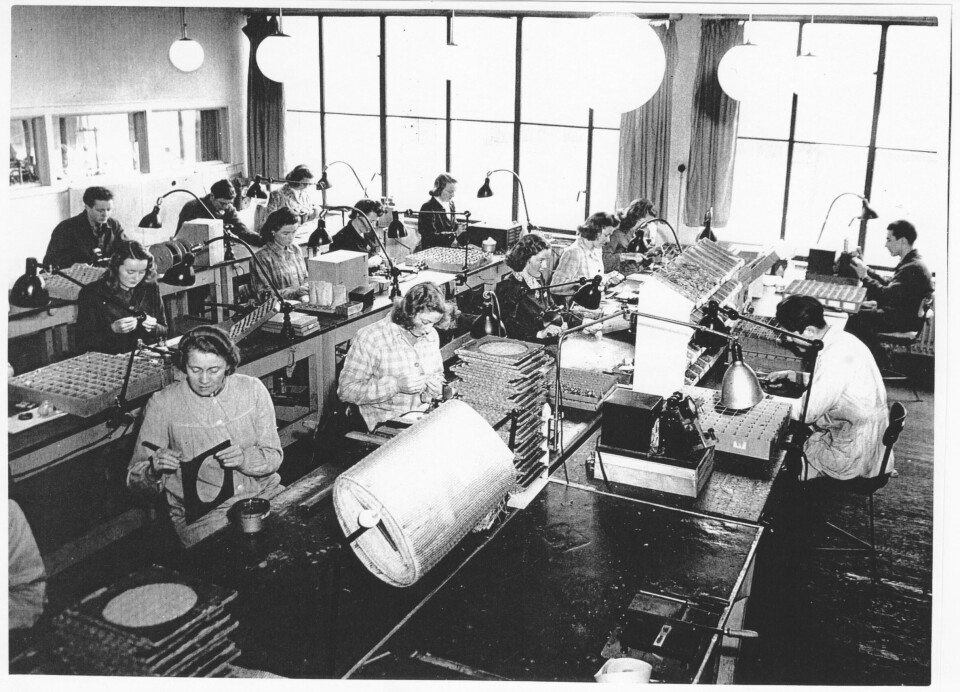 Delefabrikken til Radionette, ca. 1946.