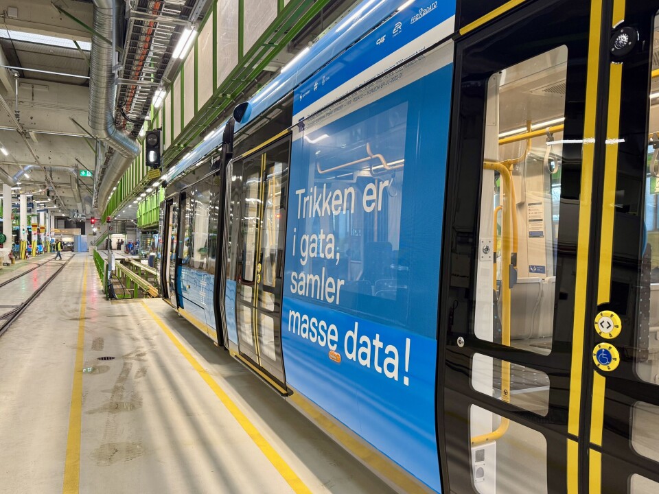 Snart klar til tjeneste: 'Datatrikken' får en siste sjekk på Trikkens verksted på Grefsen.