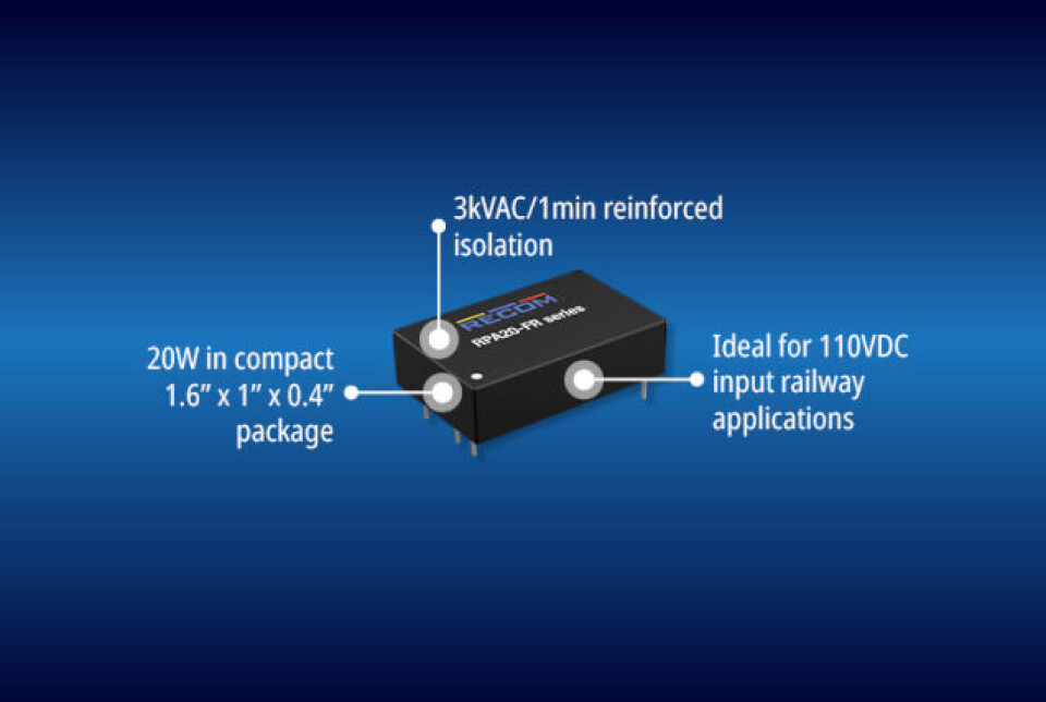 20 W DC/DC for jernbane