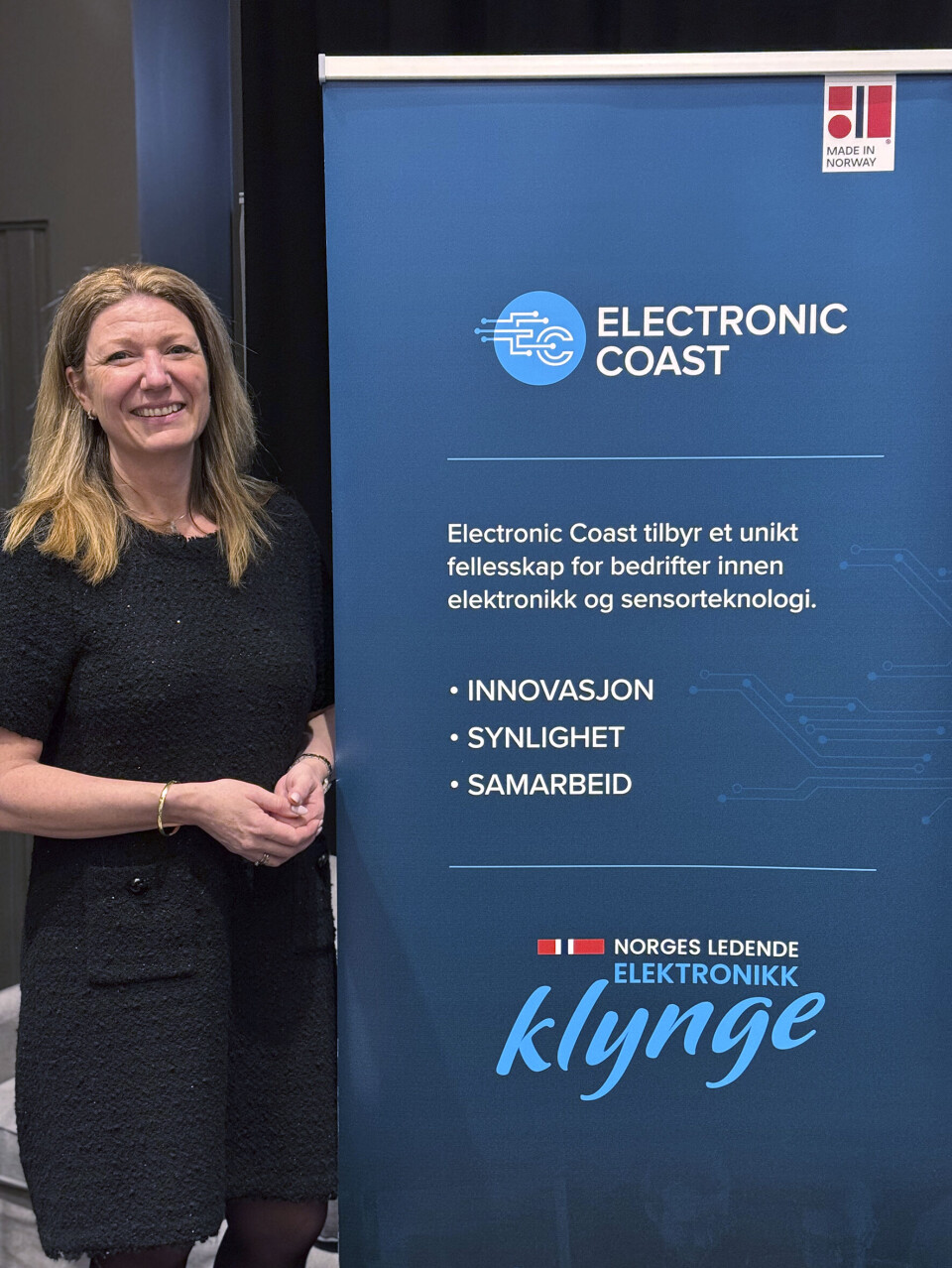 Det var jo noen positive ting også. Som at Electronic Coast har fått ny logo og anerkjent med «Made in Norway»-merket. Daglig leder Linn Fagerberg er i hvertfall godt fornøyd.