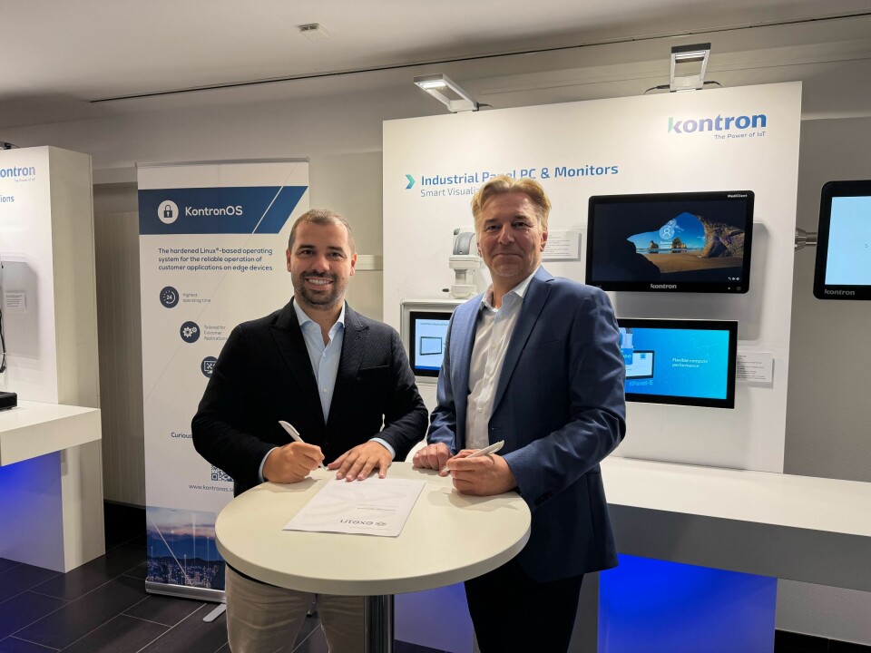 Gianni Cuozzo (t.v.), CEO, Exein og Bernhard Günthner, EVP Software & Solutions, Kontron.